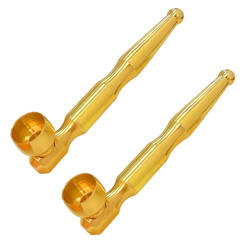 Pack brass smoking pipe set - smoking,