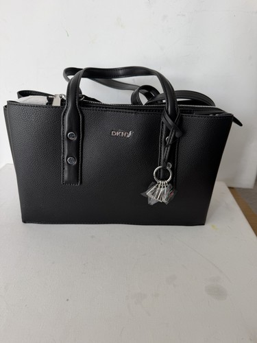 Dkny black pebbled satchel - pebbled,