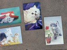 Vintage cat postcards lot 5 - lot,