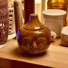 Vintage Crying Onion Jar - Bassware Storage Jar - 1960 - 70s  Ugly Face Jar GC