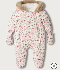  Baby Girl Padded Pramsuit 3-6