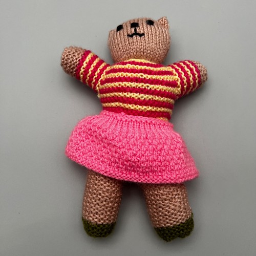 Hand knitted teddy - knitted, bear