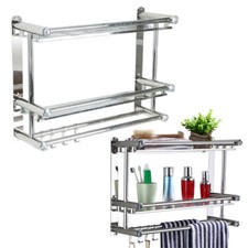2 Tier Towel Rail Holder Wall