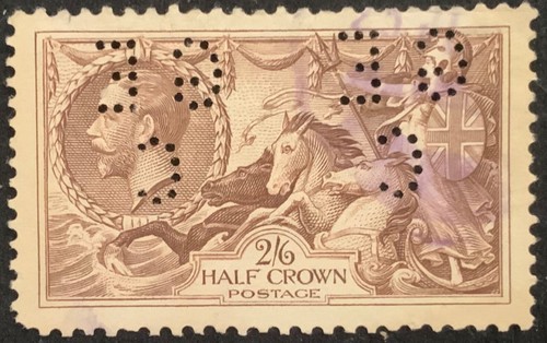 1934 perfin king george - perfin, v