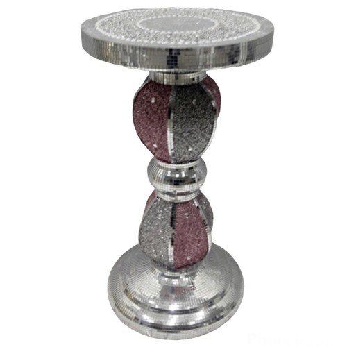 Pink silver mosaic side table - mosaic,