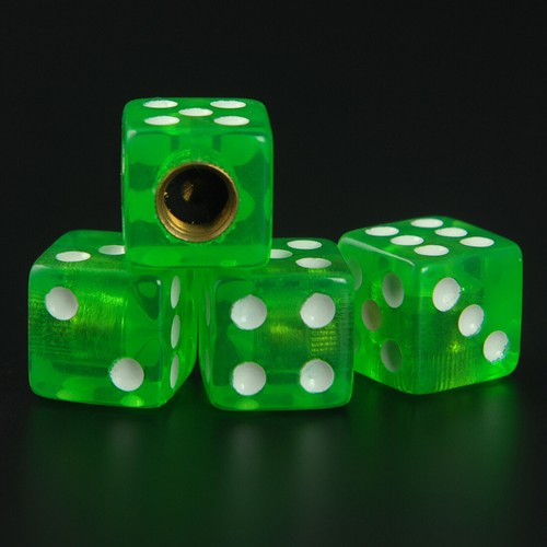 4pcs green dice tire valve - dice,