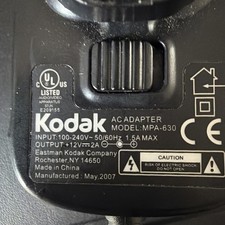 KODAK AC ADAPTER MPA -630 see