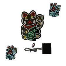 Lucky Cat LED Electric Car Sticker Glow Bright Vinyl Decal JDM