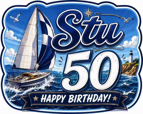 Sailing cake topper - 3d,