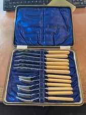 Vintage Fish Cutlery Set Chrome Plated With Presentation Case