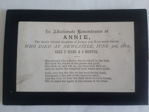 1882 mourning card girl - 1882,