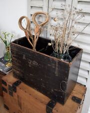 Antique Black Japanese Wooden Storage Box / trunk