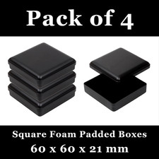 4x Square Jewellery Gift Boxes For Pendant Earrings Necklace Foam Padded