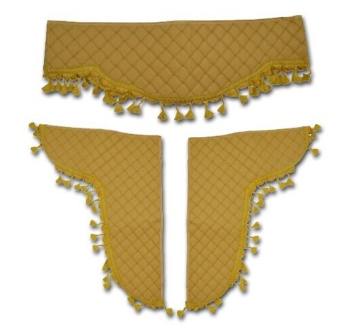 3pc beige curtain set eco - curtain,