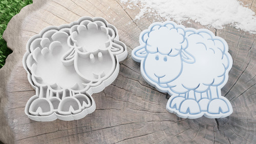 Sheep cookie cutter fondant - cookie,