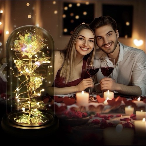 Led crystal rose glass dome - in,
