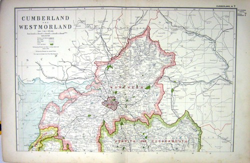 Antique old print bacon map - old,