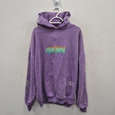 Childish Hoodie Mens Size Large Purple Green Lightning Strikes Robs Motors TGF #