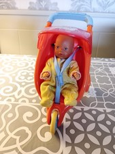 Vintage Baby Born Mini World Stroller Pushchair Pram With Doll