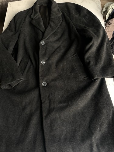 Men vintage long wool coat - men’s,