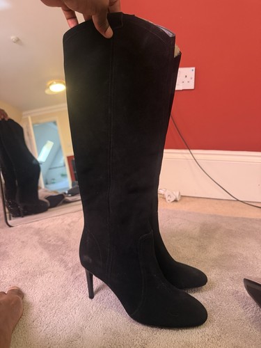 Black suede knee - black,