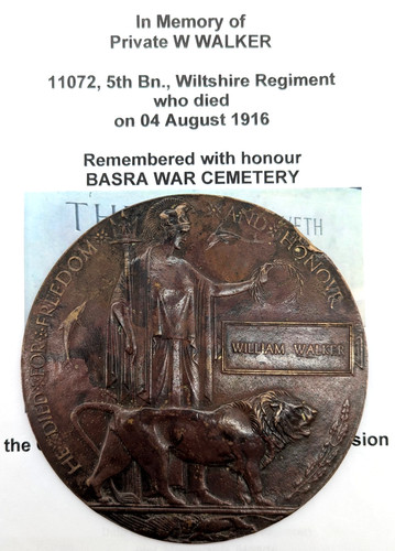Ww1 death plaque 11072 - plaque, william