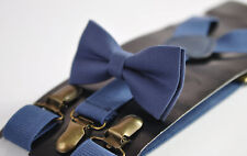 Cotton Bow tie + Elastic Suspenders Set for Men Youth Boy Kids Toddler Baby