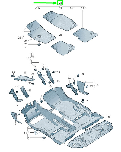 Volkswagen passat floor - 3g,