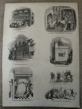 Antique Print 1860s Warwick &