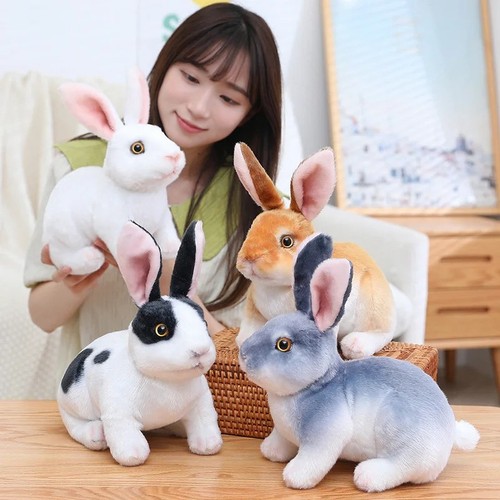 Cute realistic rabbit plush - realistic,