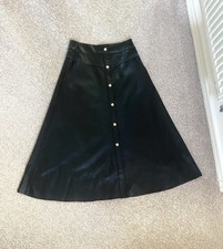Zara Womens Faux Leather Skirt 10 New 