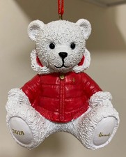 Harrods 2018 Oliver Resin Teddy Bear Ornament Christmas Tree Bauble Decoration