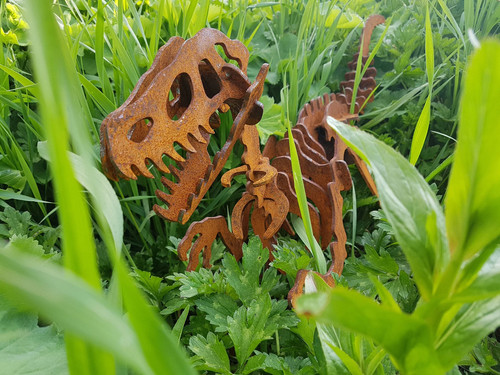 Rusty metal dinosaur - metal,