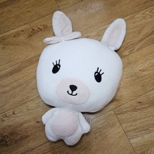 H&M Bunny Rabbit Soft Toy Big Head White Pink Bow Comforter Lapin Teddy Bear