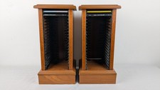 Pair Of Matching Pine Wood CD Storage Tower Racks Holds 40 CDs 42x21.5x20cm
