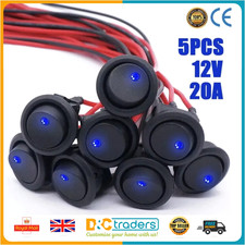 5Pcs 12V ON/OFF Round Rocker
