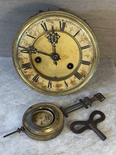 Antique Mechanical Clock Movement With Key “Untested “