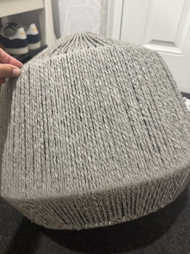 Large grey woven lampshade - large,