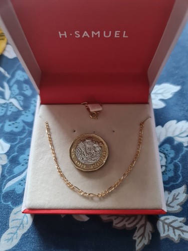 9ct gold figaro chain - gold, necklace