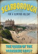 Scarborough Nostalgic Vintage Seaside Pier Beach  Holiday Poster   Metal Sign