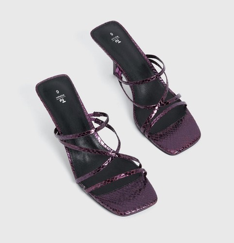 Purple snake print strappy - print,