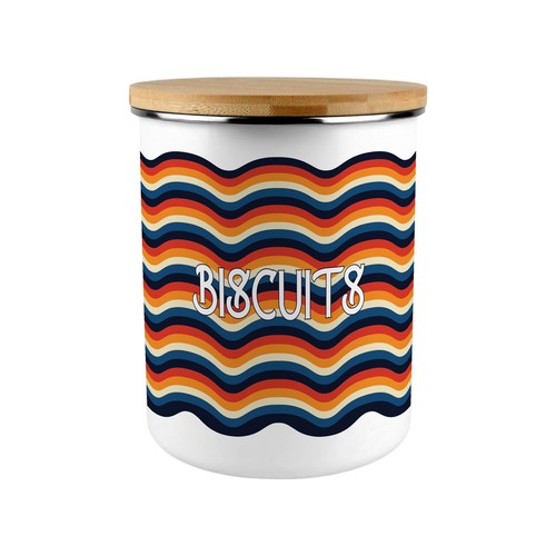 Retro waves biscuit storage - retro,