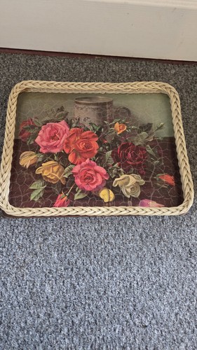 Vintage retro floral lap tray - retro,