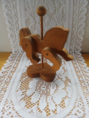Vintage wooden carousel horse - vintage,