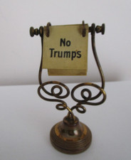 Vintage Art Deco Brass Stand  ' No Trumps ' Bridge Card Suit Marker
