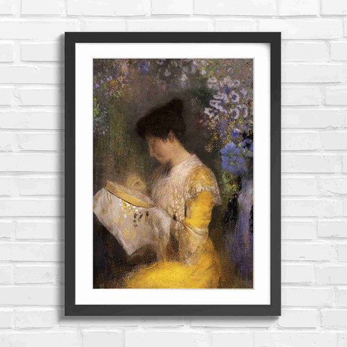 Elegant woman embroidering - woman,