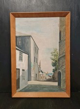 VINTAGE OIL PAINTING J. W. ROUNCEFIELD STREET HARBOUR SCENE 19 x 13 