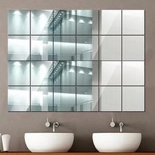 40x Glass Mirror Tiles Wall