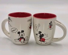 Mickey Mouse Small Mug Bundle X2 Disneyland 3" Espresso Ceramic Coffee Cups