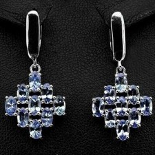 Silver Earrings Tanzanite
